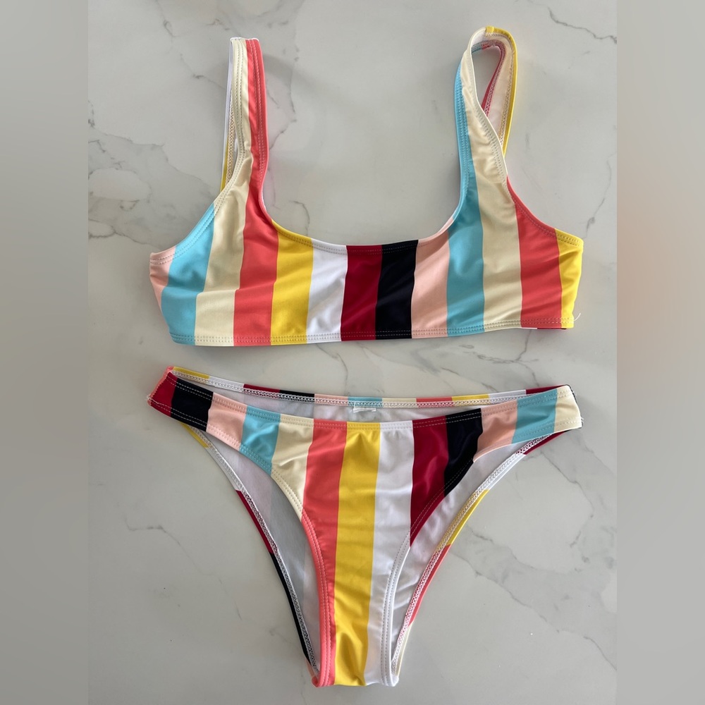 Cute striped colorful bikini
